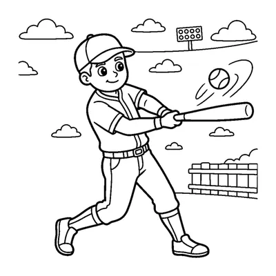 A generic batter swinging a bat at an incoming ball