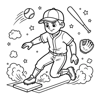 A player sliding into a base with dust puffs