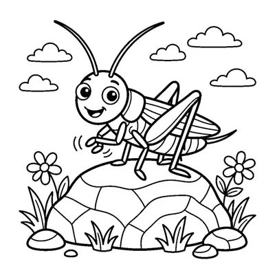 A cricket rubbing its legs and singing on a rock