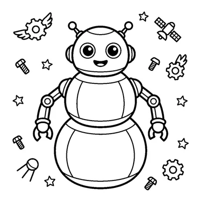 A snowman-shaped stacked robot made of three round segments