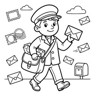 A mail carrier carrying a shoulder bag holding an envelope