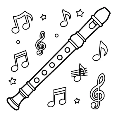 A long flute with round finger holes in a row