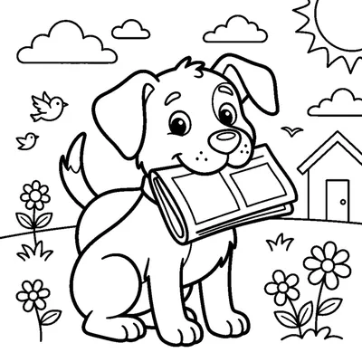 A dog carrying a newspaper in its mouth