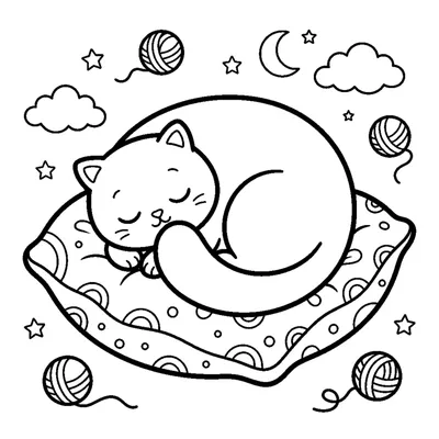 A round cat curled up asleep on a soft cushion