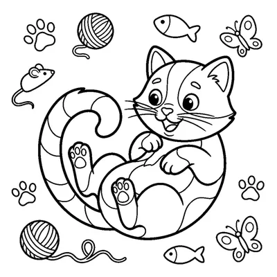 A kitten chasing its own tail in a happy circle