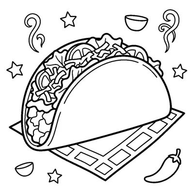 A folded crunchy taco filled with lettuce, cheese shreds, and a tomato