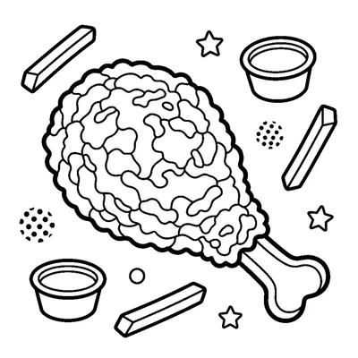 A crispy fried chicken drumstick with a little bone handle