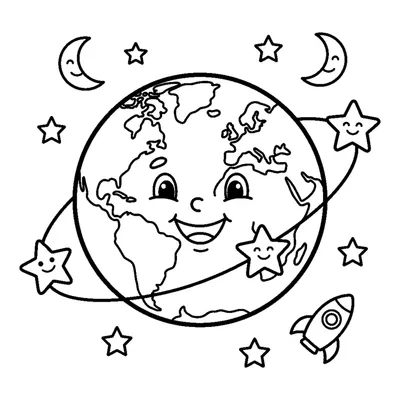 A cheerful round Earth planet with simple continents and two orbiting stars