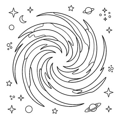 A swirling spiral galaxy shaped like a pinwheel with scattered stars