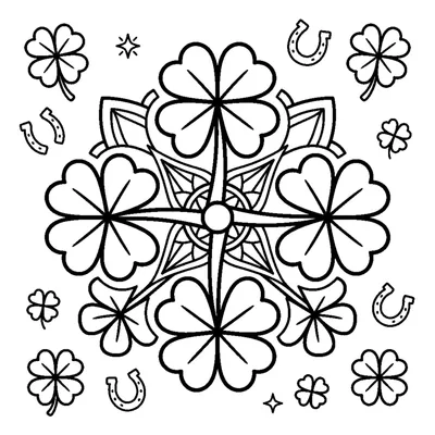 Lucky Four-Leaf Clover Mandala