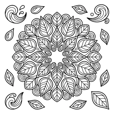 Cool Mandala with Water Drop Petals