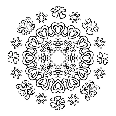 Ring Mandala with a Chain of Hearts