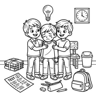 Kids Hugging to Comfort a Sad Friend