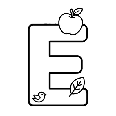 Letter E and a little Apple