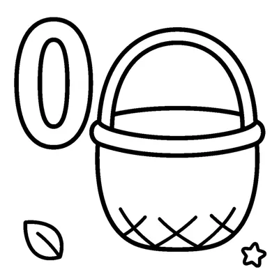 Number 0 and an empty basket