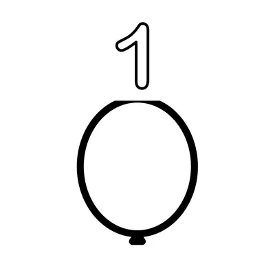 Number 1 and 1 shiny balloon