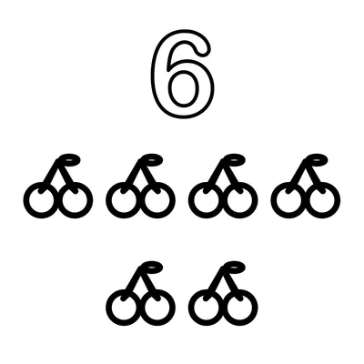Number 6 and 6 sweet cherries