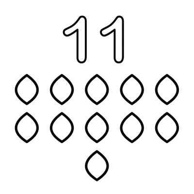 Number 11 and 11 little leaves