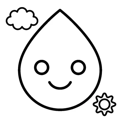A large raindrop face