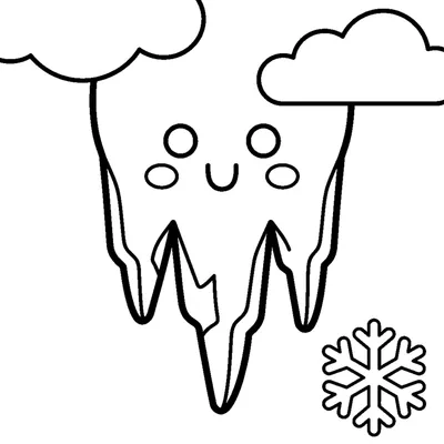 A cute icicle with frosty tips