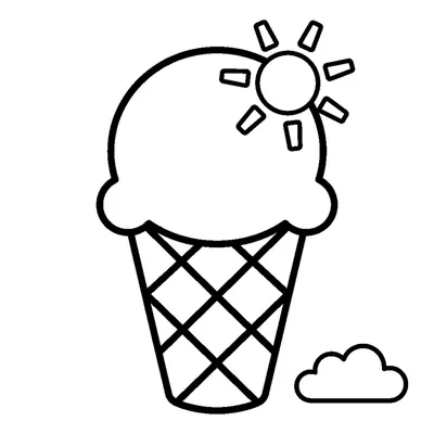 An ice cream cone shining in the summer sun