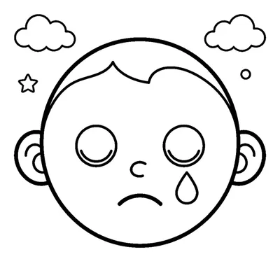 Sad Baby Face - Teardrop on Cheek