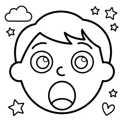 Surprised Face with Wide Eyes and Open Mouth
