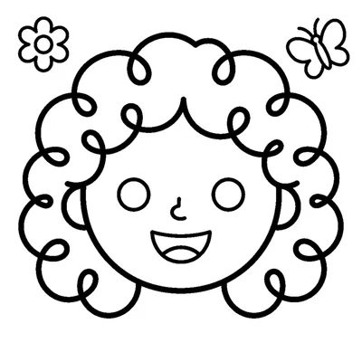 Smiling Little Girl with Curly Hair
