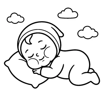 Sleeping Baby with Soft Cheeks - Eyes Closed