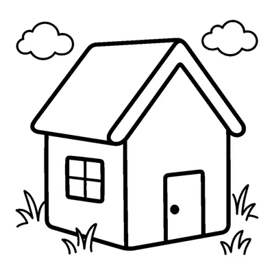 Happy Little House with a Simple Roof