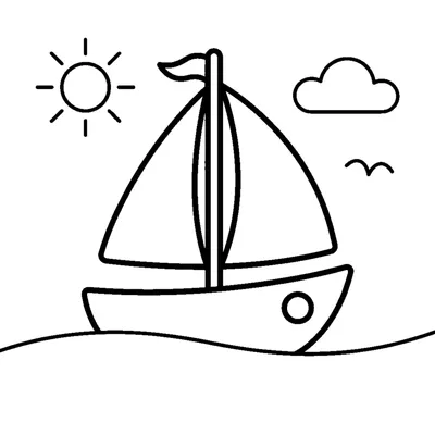 Tiny Sailboat on Calm Water
