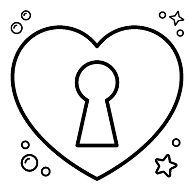 Simple heart-shaped keyhole