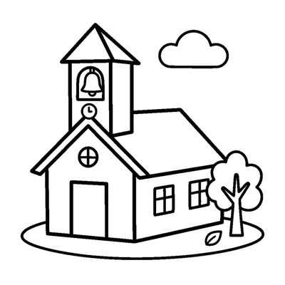 Small village school with a bell tower