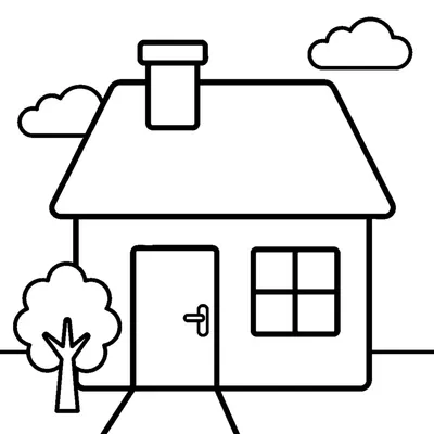 Cozy house with a red roof and chimney