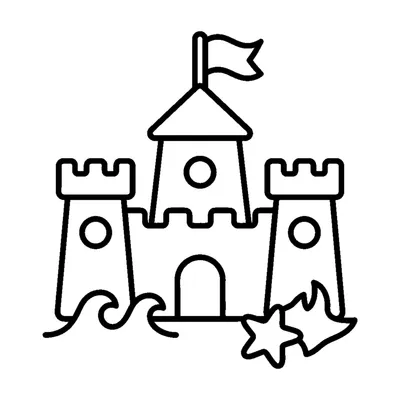 Little sandcastle with a flag