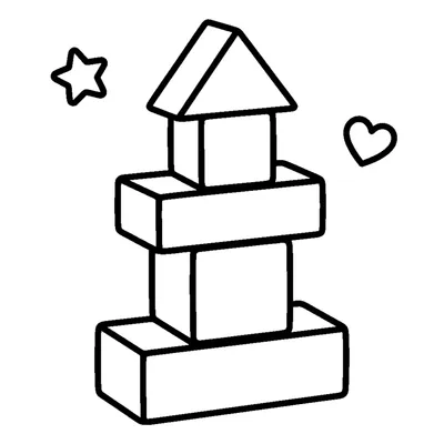 Stack of colorful building blocks