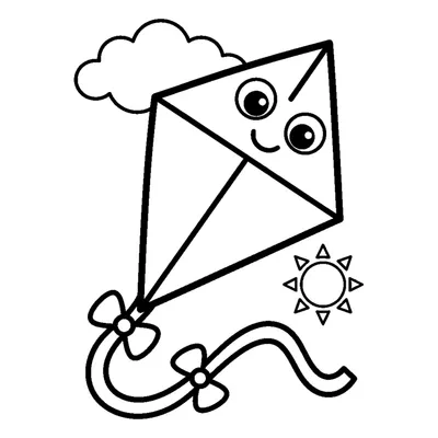 Flying kite with a long tail