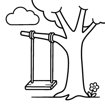 A single swing on a tree