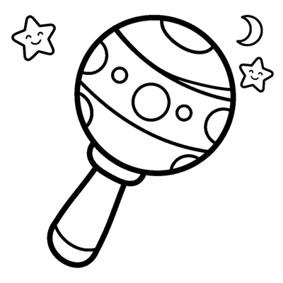 Baby rattle with a handle