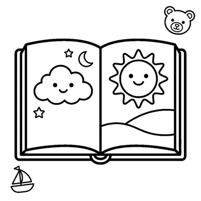 Open picture book