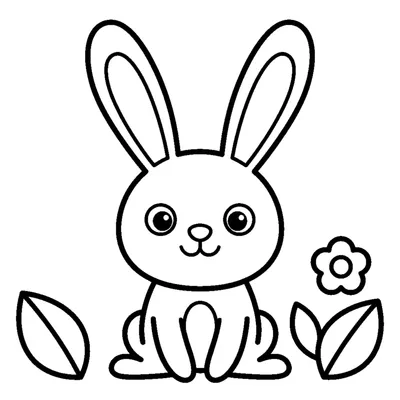 Cute bunny with long ears