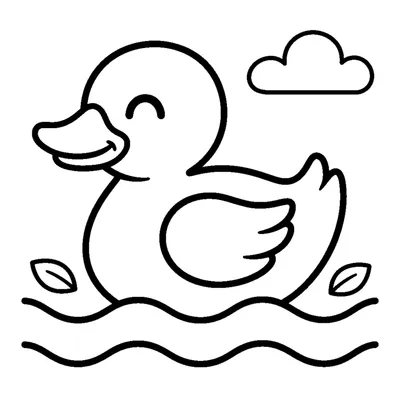 Little yellow ducky swimming