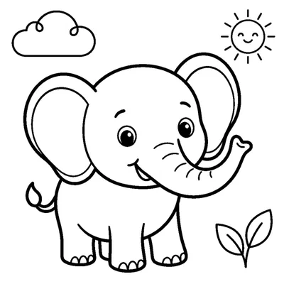 Cute baby elephant with big ears