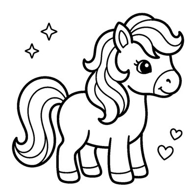Cute pony with a soft mane
