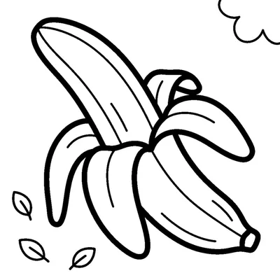 A cute, half-peeled yellow banana
