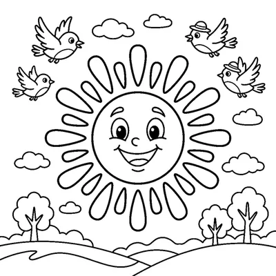 A sunny summer day with a bright sun in a clear blue sky