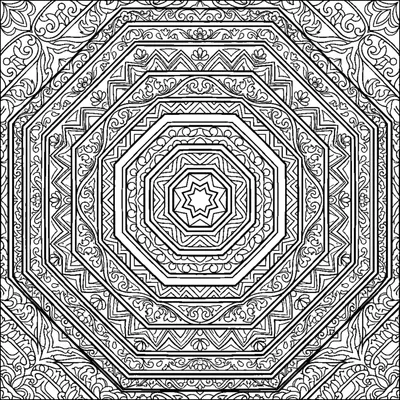 Geometric Mandala with Nested Octagons