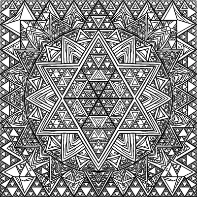 Detailed Fractal Triangle Mandala