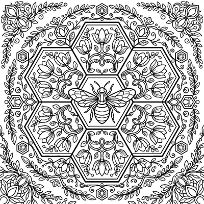 Symmetrical Mandala with a Honeycomb Pattern