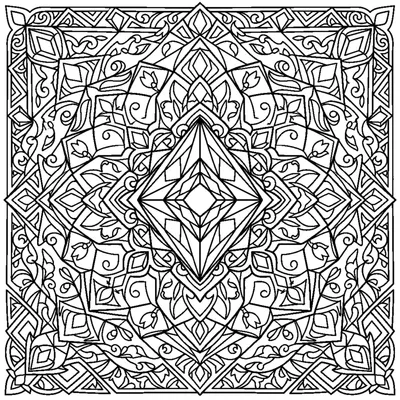 Geometric Diamond Mosaic Mandala